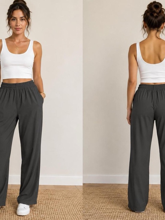 Head Pants - Head Women's Wide-Leg Elastic Waist Pants - Charcoal